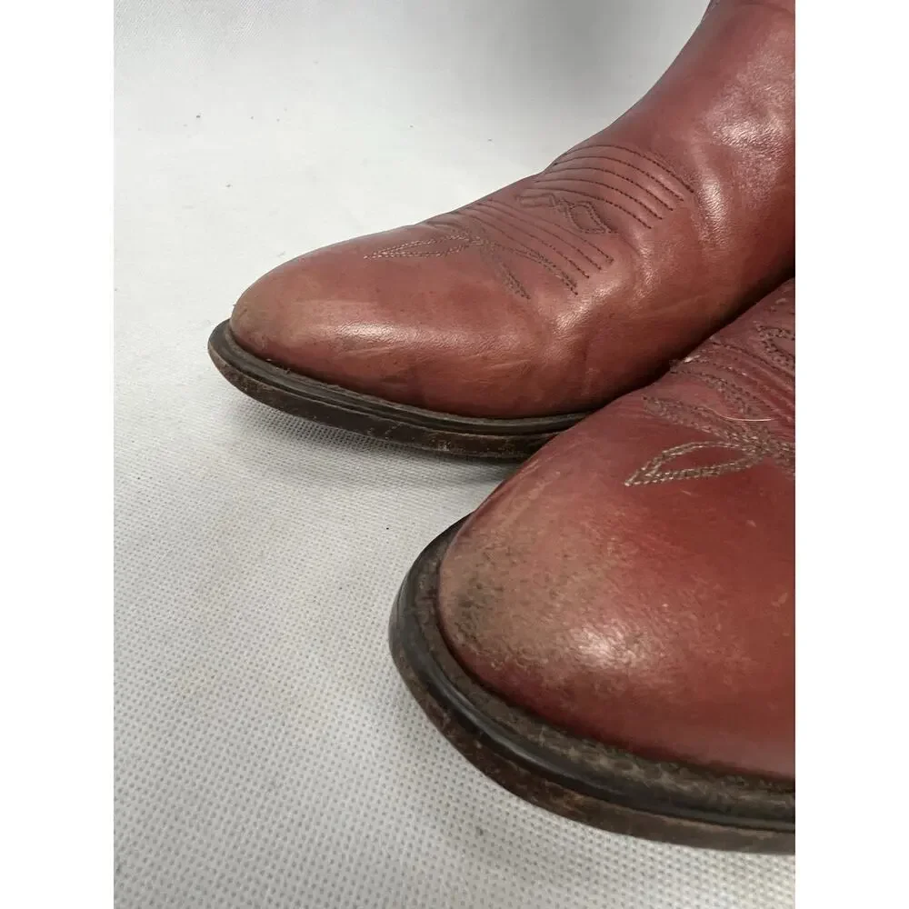 Laredo Mens Style 4m7021 Red Leather Western Boots Sz 10 1/2 D